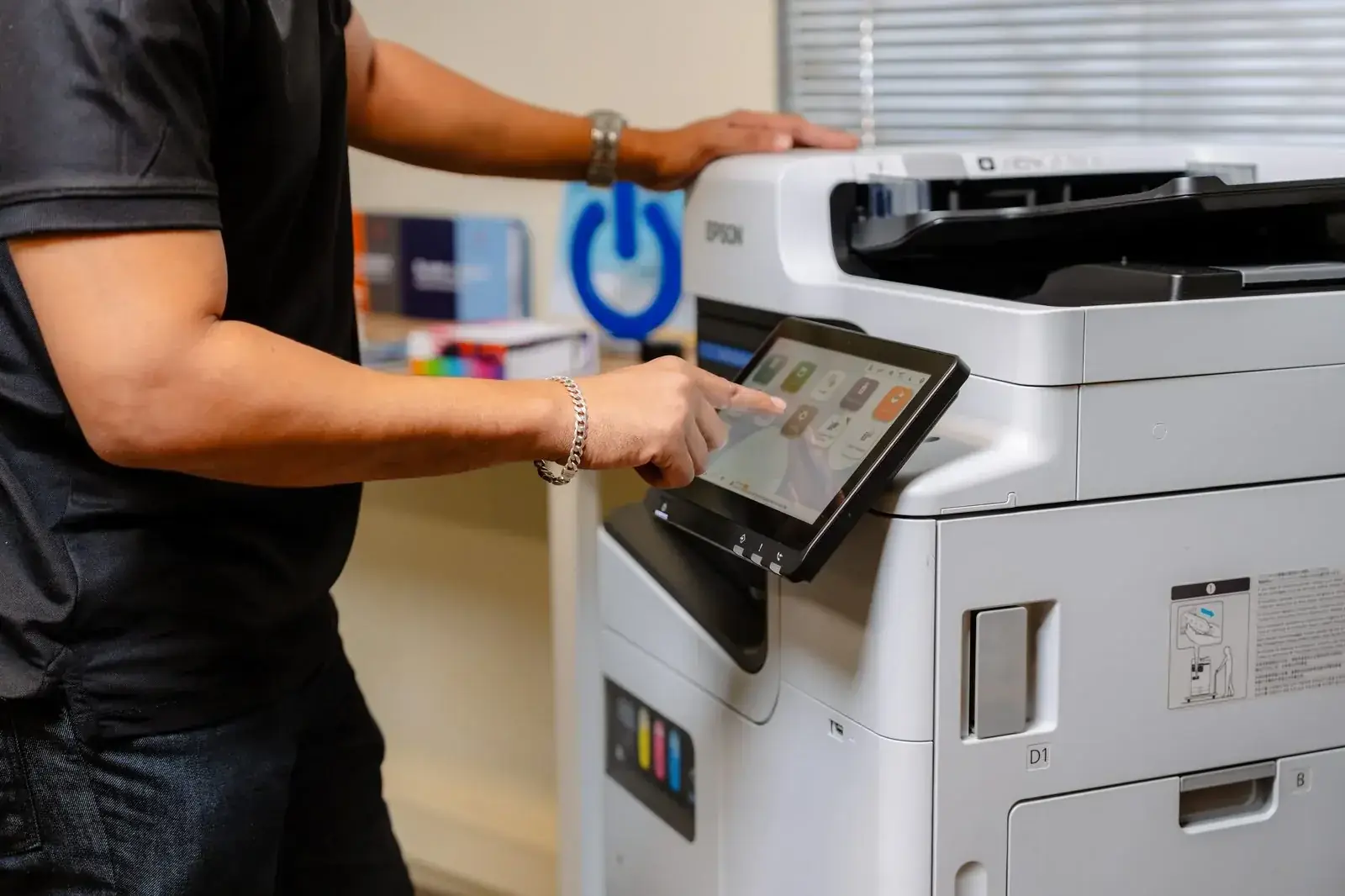 Trying an Epson WorkForce multifunction printer in the Intergraph showroom
